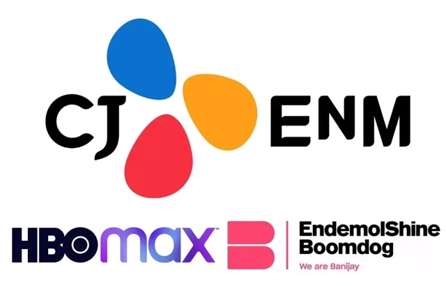 CJ ENM、HBO MAX、Endemol Shine Boomdog logo
