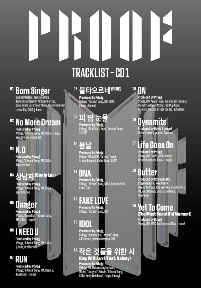 BTS 精選輯《Proof》曲目表 01