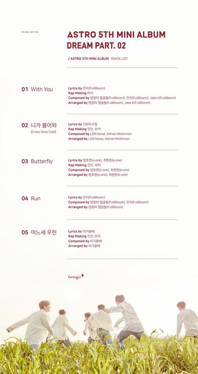 ASTRO《Dream Part.02》曲目表