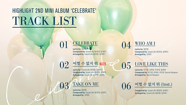 HIGHLIGHT《CELEBRATE》曲目表