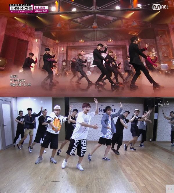 Wanna One、BTS 防彈少年團《Beautiful》舞蹈