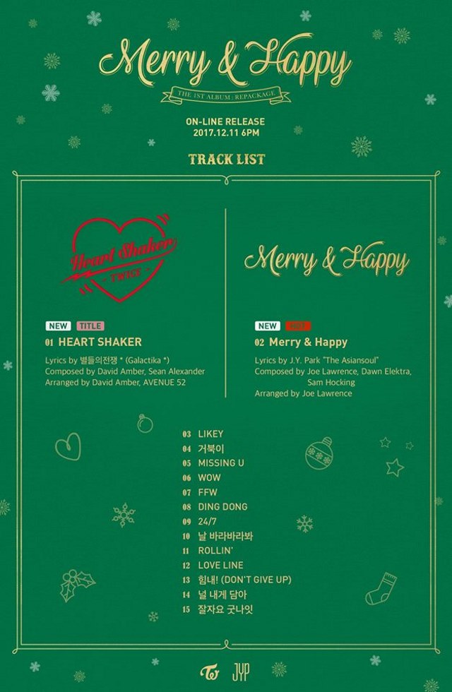 TWICE《Merry & Happy》曲目表