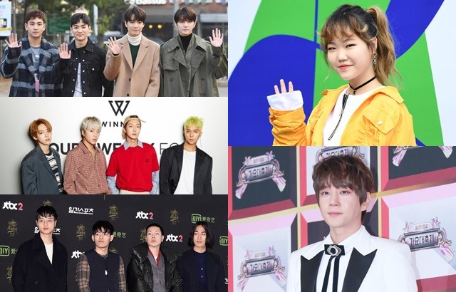 NU'EST W、WINNER、hyukoh、樂童音樂家秀賢、黃致列