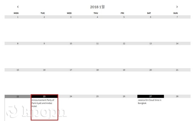Jessica 201801 行程表