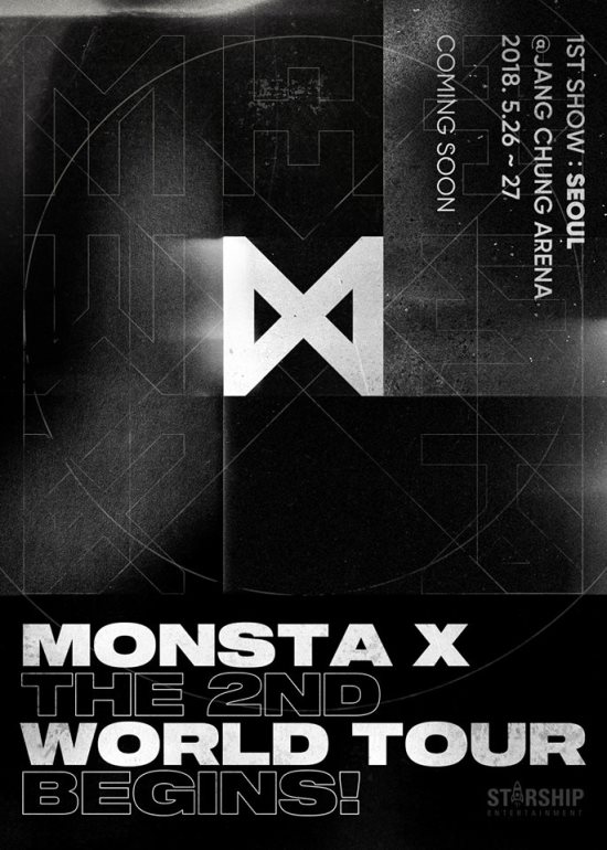 MONSTA X 第二次世界巡迴演唱會 預告海報