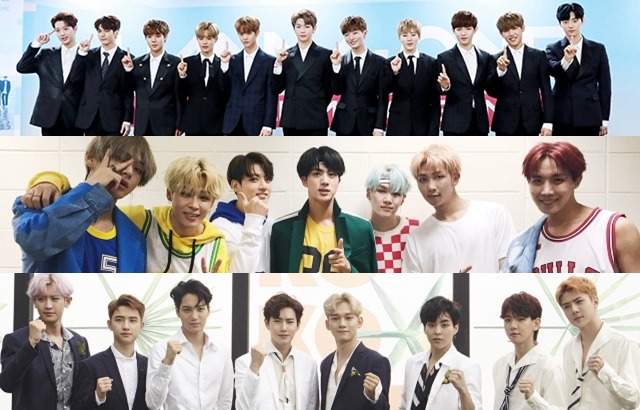 Wanna One、BTS、EXO