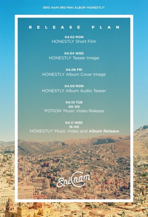 Eric Nam《HONESTLY》行程表