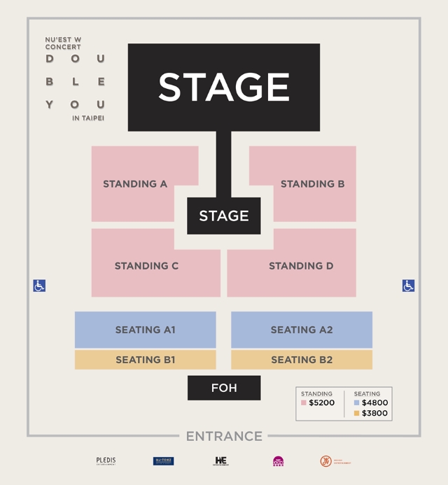 NU'EST W《DOUBLE YOU》台灣演唱會座位圖