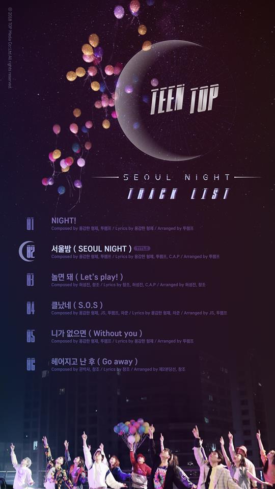 TEEN TOP《SEOUL NIGHT》曲目表