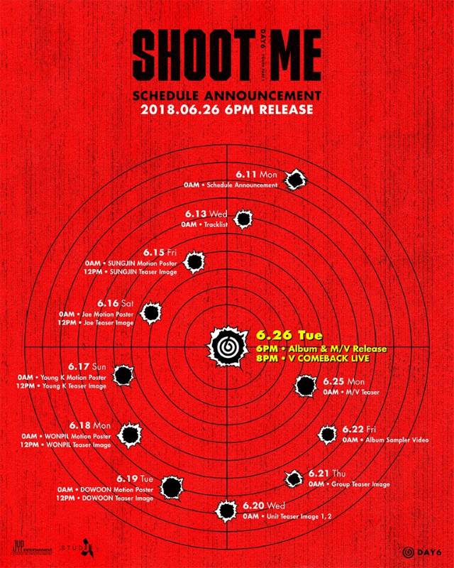 DAY6《Shoot Me : Youth Part 1》行程表