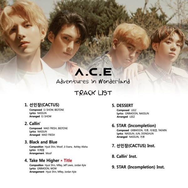 A.C.E《Adventure in Wonderland》曲目表