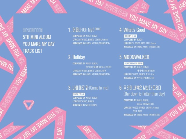 SEVENTEEN 迷你五輯曲目表