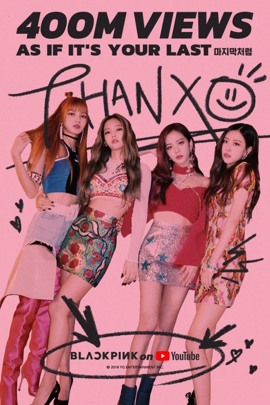 祝賀海報 / BLACKPINK《AS IF IT'S YOUR LAST》MV 瀏覽量破四億