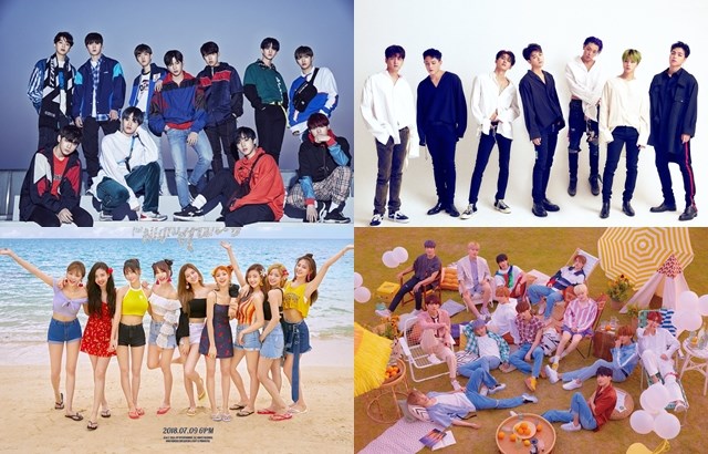 Wanna One、iKON、TWICE、SEVENTEEN