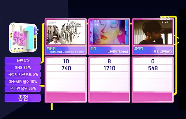 20181007《人氣歌謠》:任昌丁 vs. 善美 vs. Roy Kim
