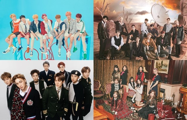 BTS、Wanna One、EXO、TWICE