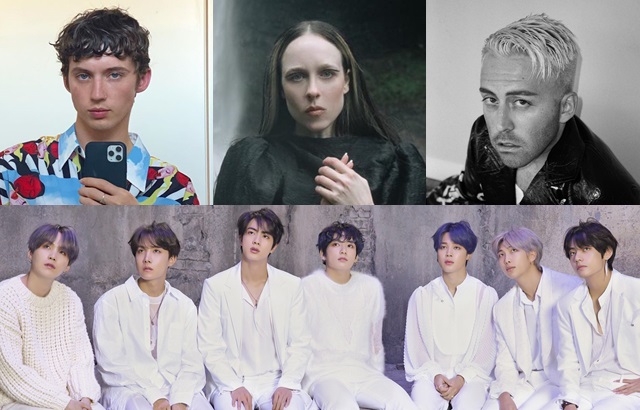 上排左至右：Troye Sivan、Allie X、利兰