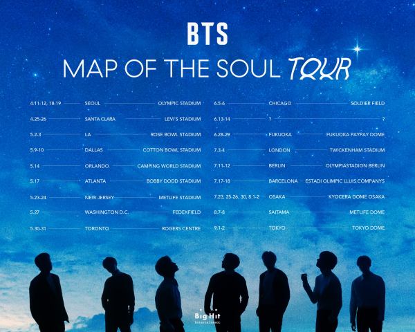 Bts 年世界巡迴演唱會即將開跑 來看各站時間與地點 Kpopn