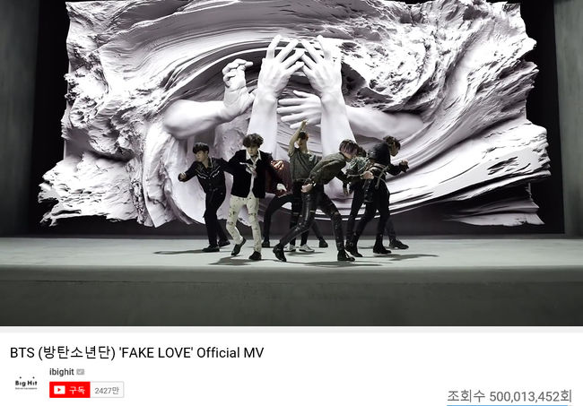 BTS 防彈少年團《FAKE LOVE》MV 五億