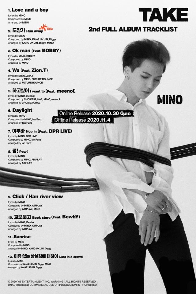 MINO《TAKE》曲目表