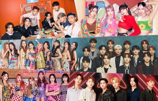 BTS、BLACKPINK、TWICE、SEVENTEEN、(G)I-DILE、MONSTA X