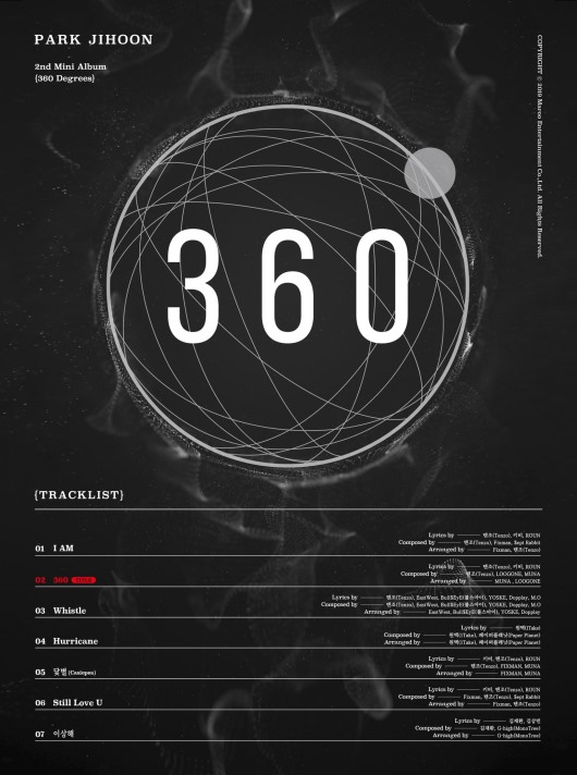 朴志訓《360》曲目表