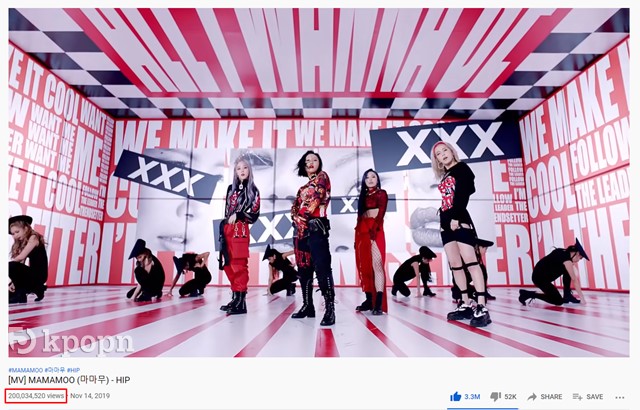 MAMAMOO《HIP》MV 兩億
