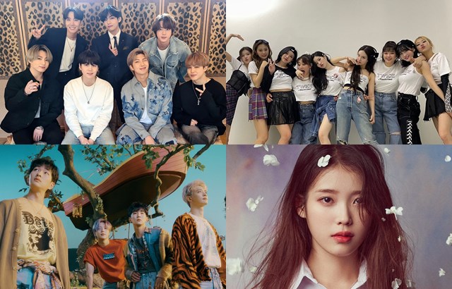 BTS、TWICE、SHINee、IU