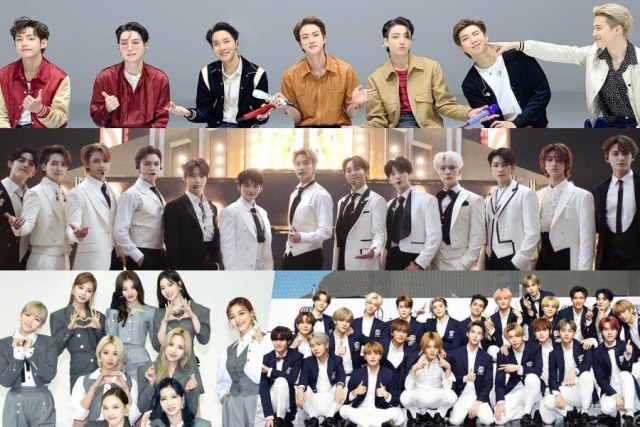 BTS、SEVENTEEN、TWICE、NCT