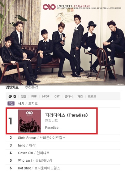 infinite paradise 排行榜1位