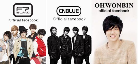 TIsland、CNBLUE 和 OHWONBIN 的 FACEBOOK 粉絲專頁 TIsland、CNBLUE 和 OHWONBIN 的 FACEBOOK 粉絲專頁