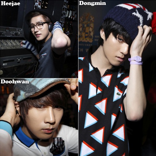 CHAOS - Heejae (top left), Dongmin (right), and Doohwan (bottom left)