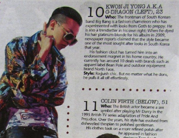 G-Dragon 上新加坡 The Straits Times