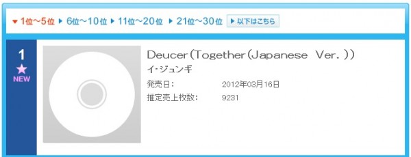 李準基 Oricon