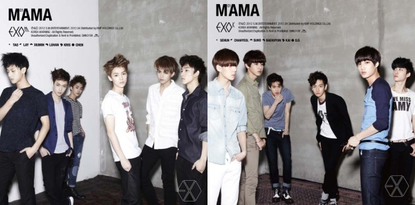 EXO "Mama" 兩團封面 EXO "Mama" 兩團封面