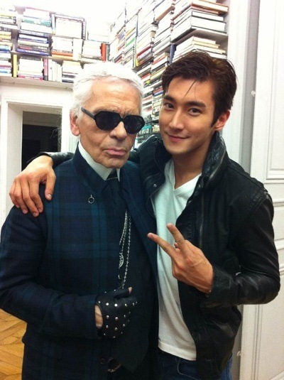 崔始源與 Karl Lagerfeld 