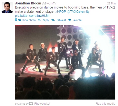 120524 JB tweet about TVXQ