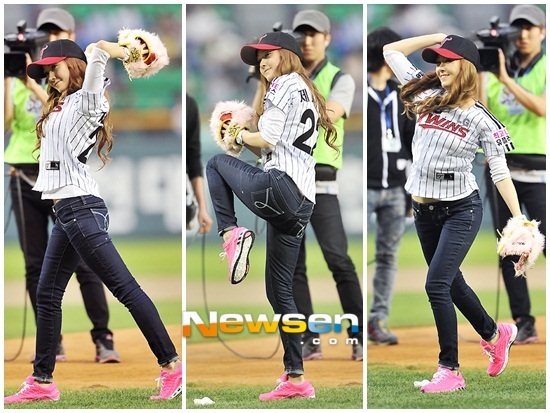 Jessica 替棒球賽開球
