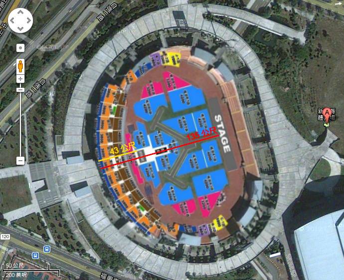 2012年 SMTOWN 座位距離估算圖 2012年 SMTOWN 座位距離估算圖
