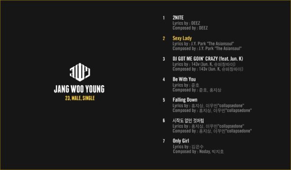 2PM 祐榮 solo 專輯曲目