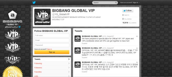 BIGBANG YG_ GlobalVIP 推特戶口