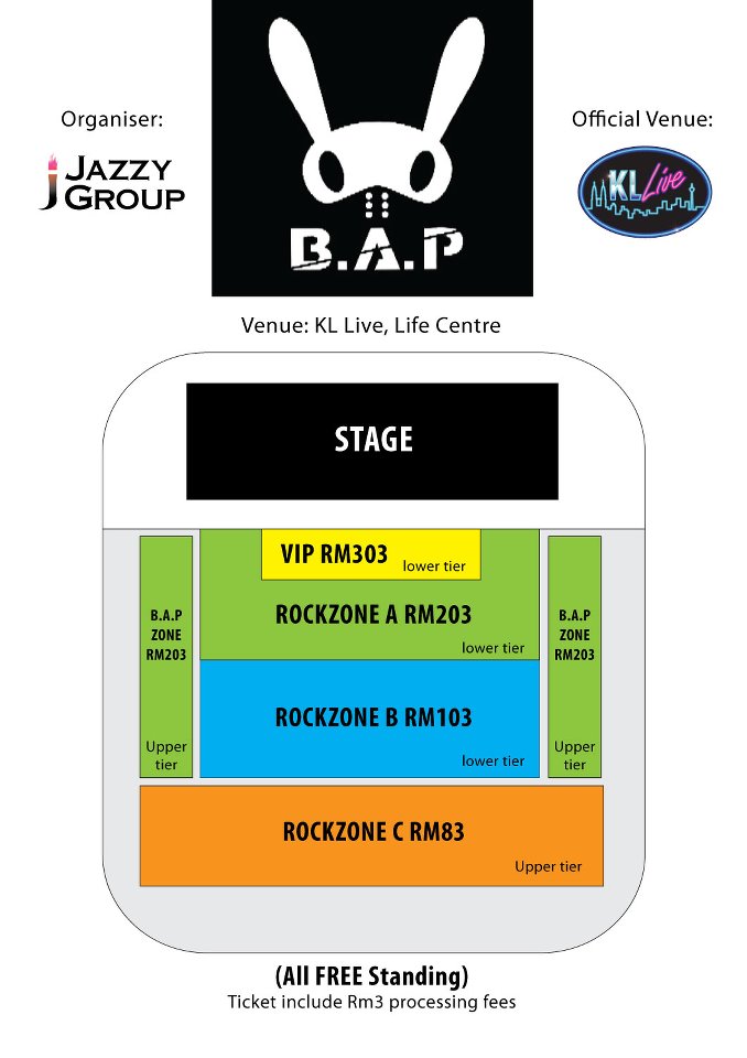 B.A.P 馬來西亞 Showcase 場地圖 B.A.P 馬來西亞 Showcase 場地圖
