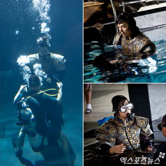 李敏鎬穿七公斤戲服水下拍攝