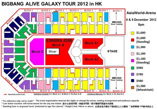 BIGBANG 世巡香港場座位圖