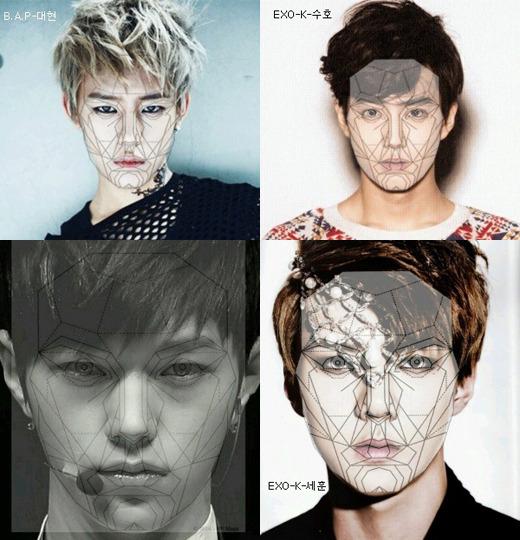 偶像黃金比例臉孔 EXO-K Su Ho 世勳 INFINITE L B.A.P 大賢