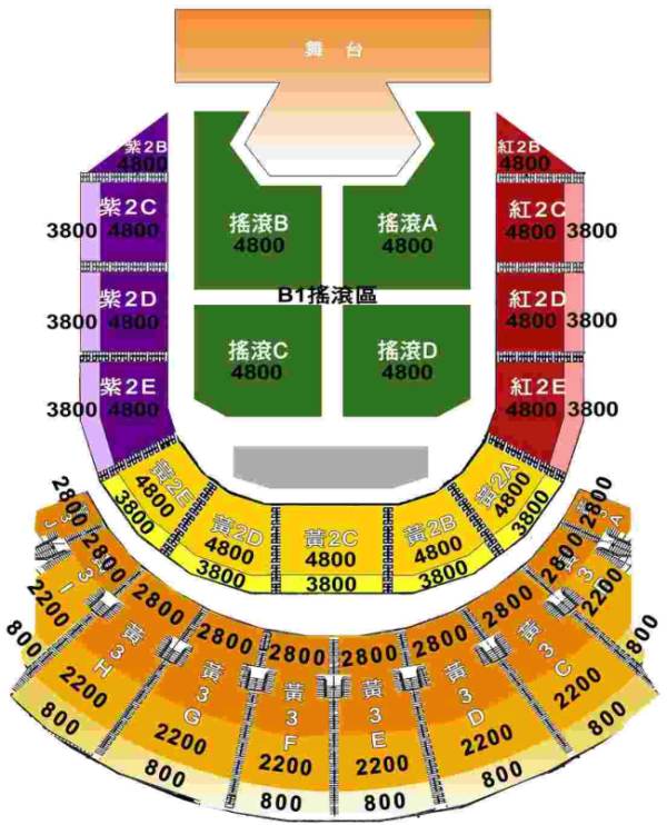 2NE1 演唱會座位圖