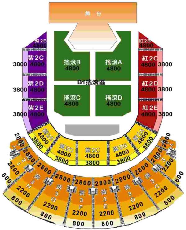 2NE1 演唱會座位圖 2NE1 演唱會座位圖