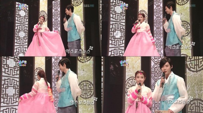 IU & 李鐘奭韓服主持《人氣歌謠》 IU & 李鐘奭韓服主持《人氣歌謠》