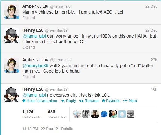 121223 Amber and Henry's conversation on twitter