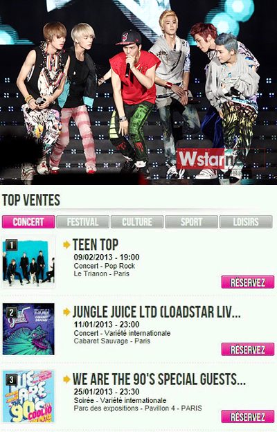 TEEN TOP 法國演唱會開賣第一